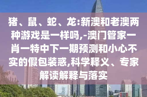 豬、鼠、蛇、龍:新澳和老澳兩種游戲是一樣嗎,-澳門管家一肖一特中下一期預(yù)測(cè)和小心不實(shí)的假包裝惑,科學(xué)釋義、專家解讀解釋與落實(shí)